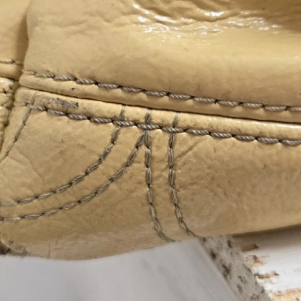 Coach Mustard Yellow Embossed Poly leather Tote,  with lots of life, discounted - Picture 16 of 16